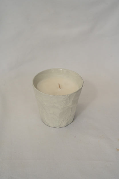 Crinkle Cappuccino Cup | White Peach Candle