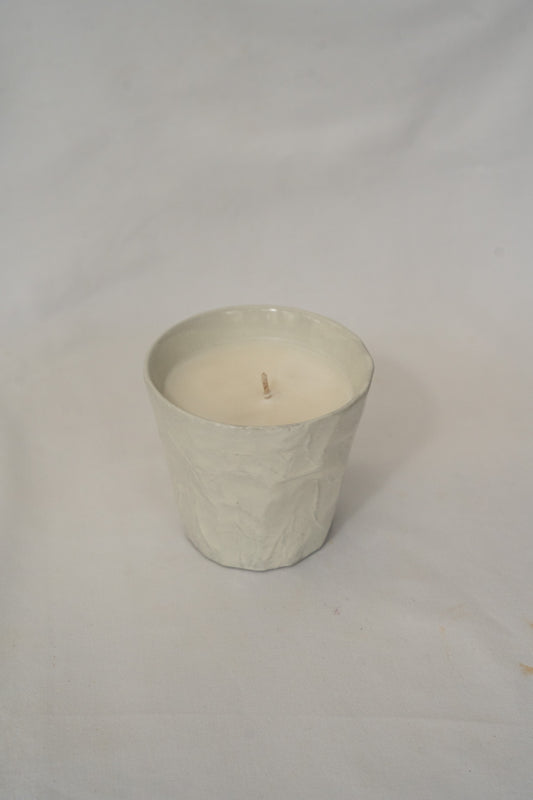 Crinkle Cappuccino Cup | White Peach Candle